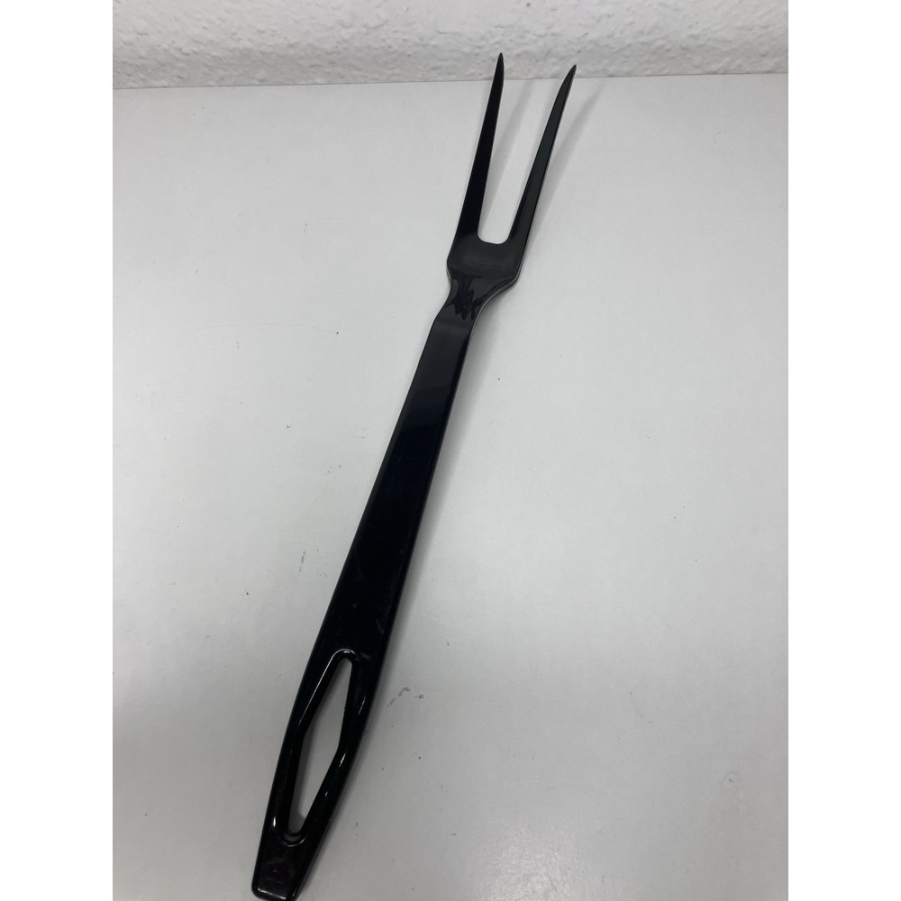 Vintage Tailor Made Products Black Plastic Fork Elroy WI USA MCM Kitchen Utensil